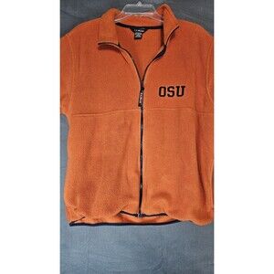 Oklahoma State University L.L. Bean Fleece Jacket Medium Orange